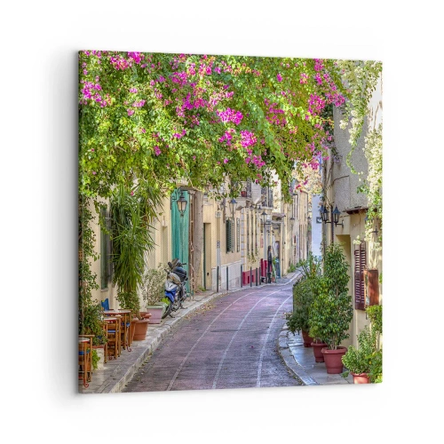 Lærredstryk - Billede på lærred - En blomstrende gyde - 50x50 cm