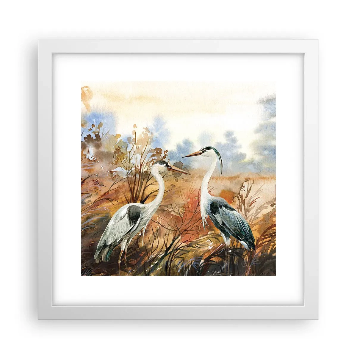 Plakat i hvid ramme - Hvor skal vi hen om efteråret? - 30x30 cm