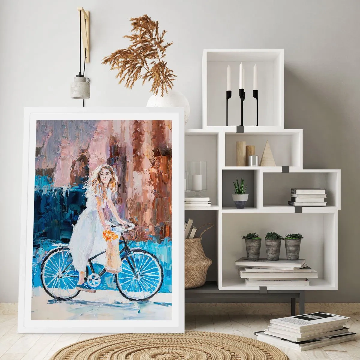 Plakat i hvid ramme - Glæde om morgenen - 61x91 cm