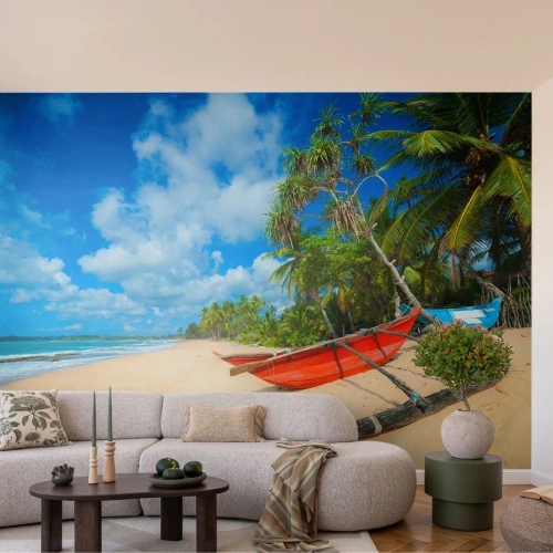 Fototapet Selvklæbende Deluxe Sticker - Tropernes charme - Landskab, Ocean, Eksotisk strand - 500x350 cm