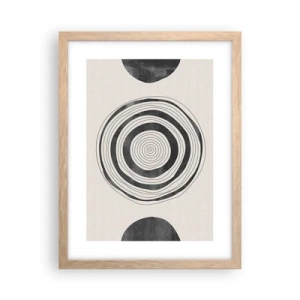 Plakat i ramme af lyst egetræ - Det vigtige er det, der er imellem - 30x40 cm