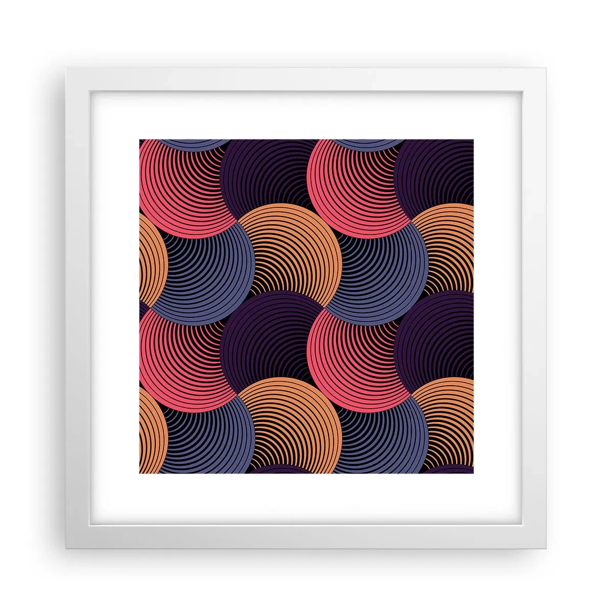 Plakat i hvid ramme - I en cirkulær rytme - 30x30 cm