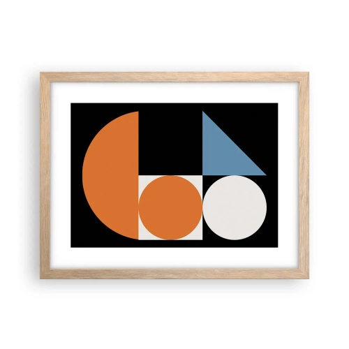 Plakat i ramme af lyst egetræ - System til figurer - 40x30 cm