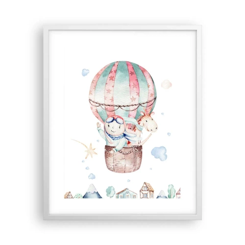 Plakat i hvid ramme - Vi er snart tilbage! - 40x50 cm