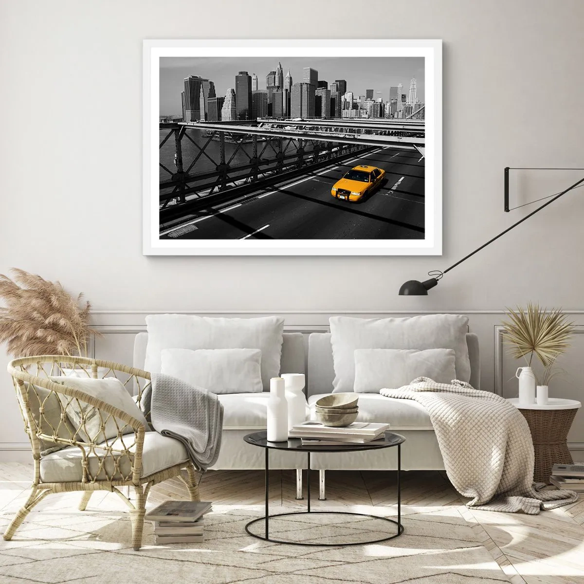 Plakat i hvid ramme - Storbyens farve - 70x50 cm