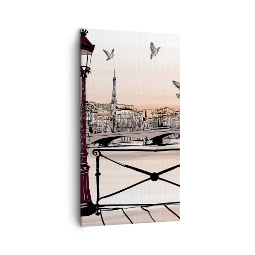 Lærredstryk - Billede på lærred - Over Paris' hustage - 45x80 cm