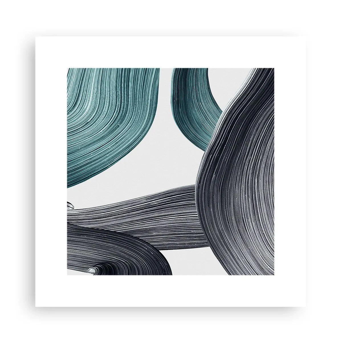 Plakat - Smaragdgrønne og sorte stier - 30x30 cm