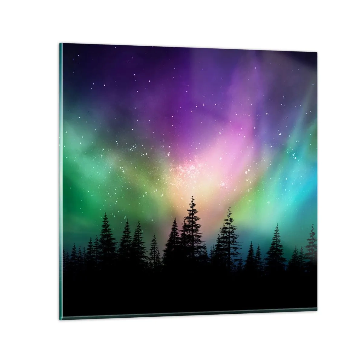Billede på glas - Hvid magi - 70x70 cm