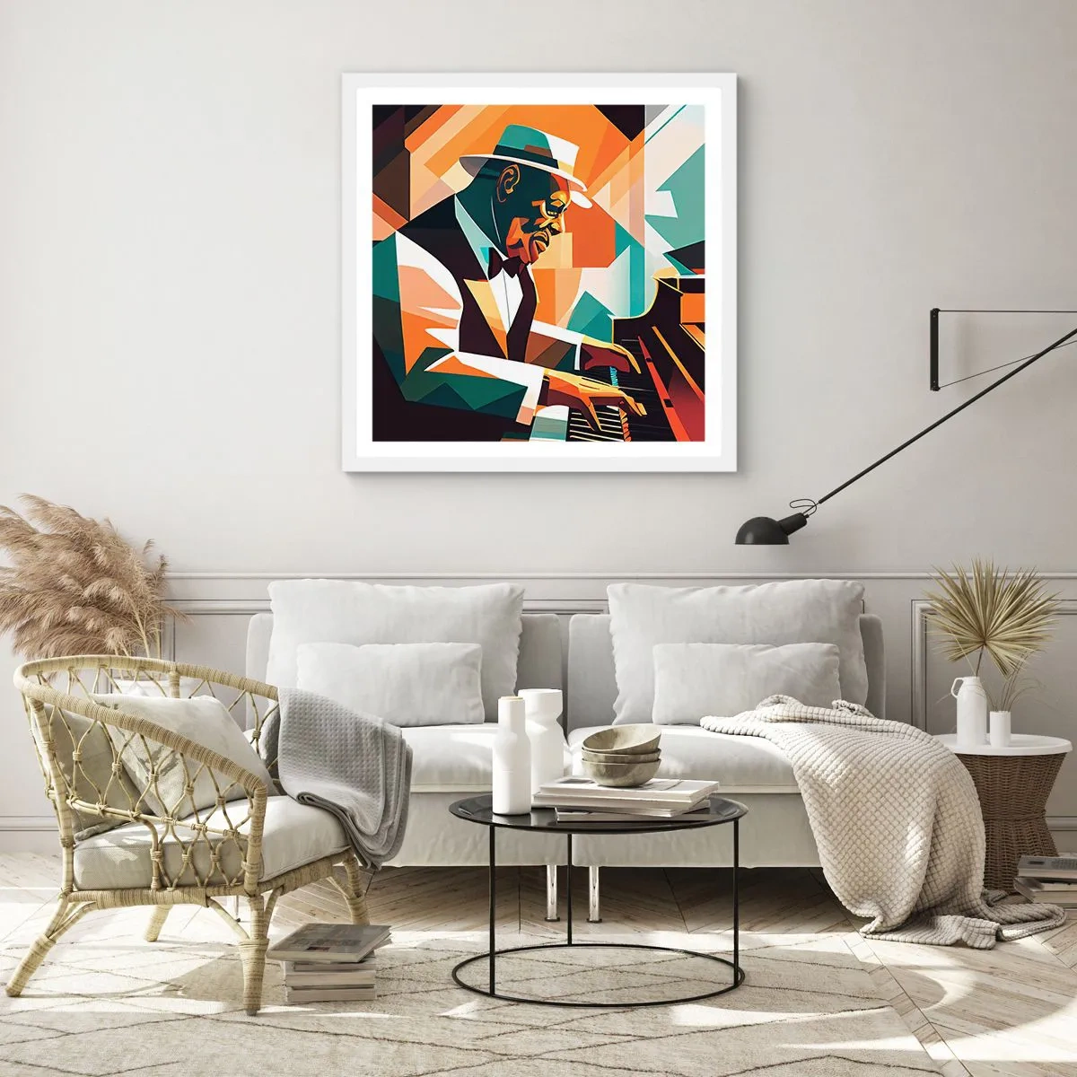 Plakat i hvid ramme - Alt det jazz - 50x50 cm