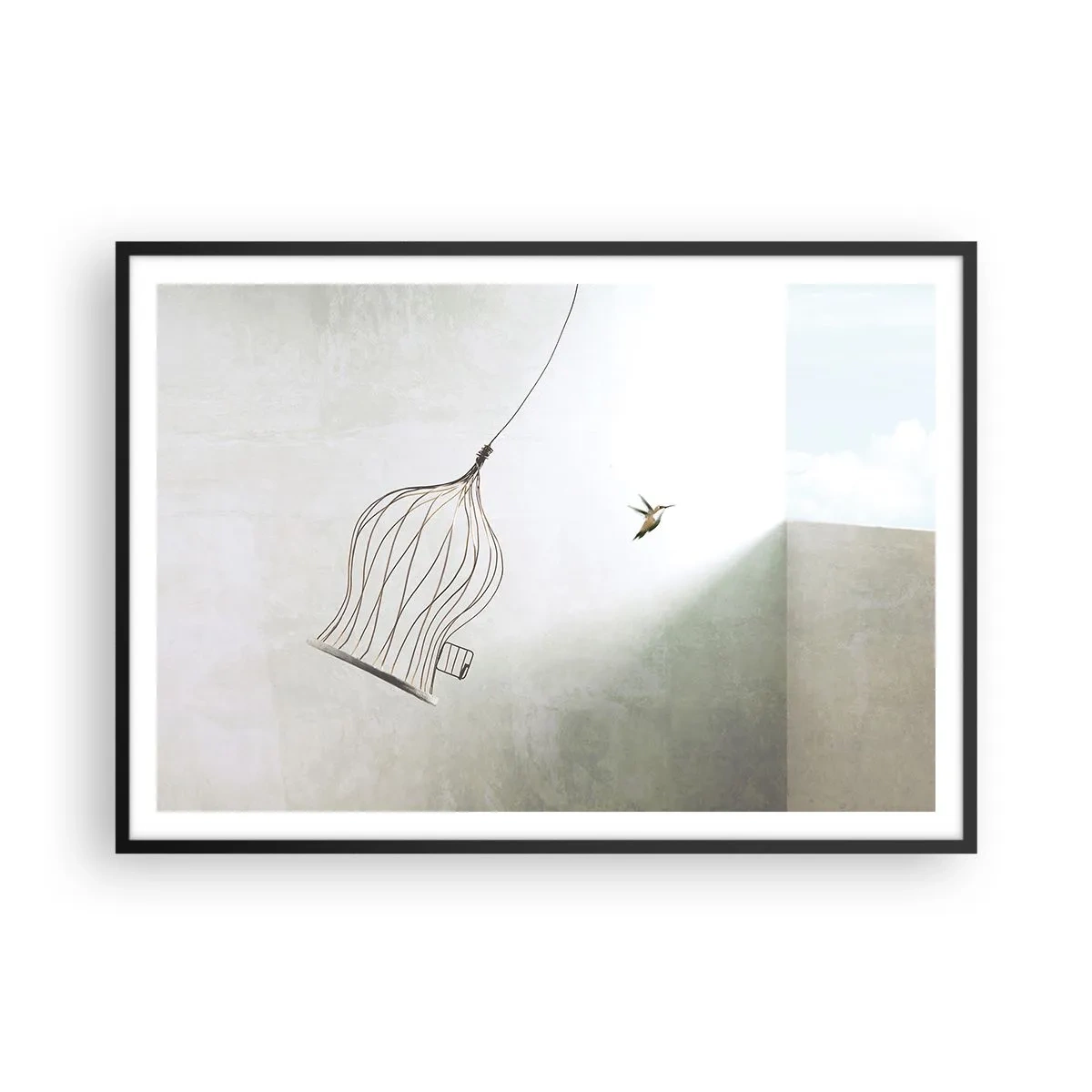 Plakat i sort ramme - I sit elementet - 100x70 cm