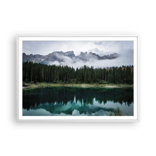 Plakat i hvid ramme - Hys, tys, lad os ikke vække sovevandet... - 100x70 cm