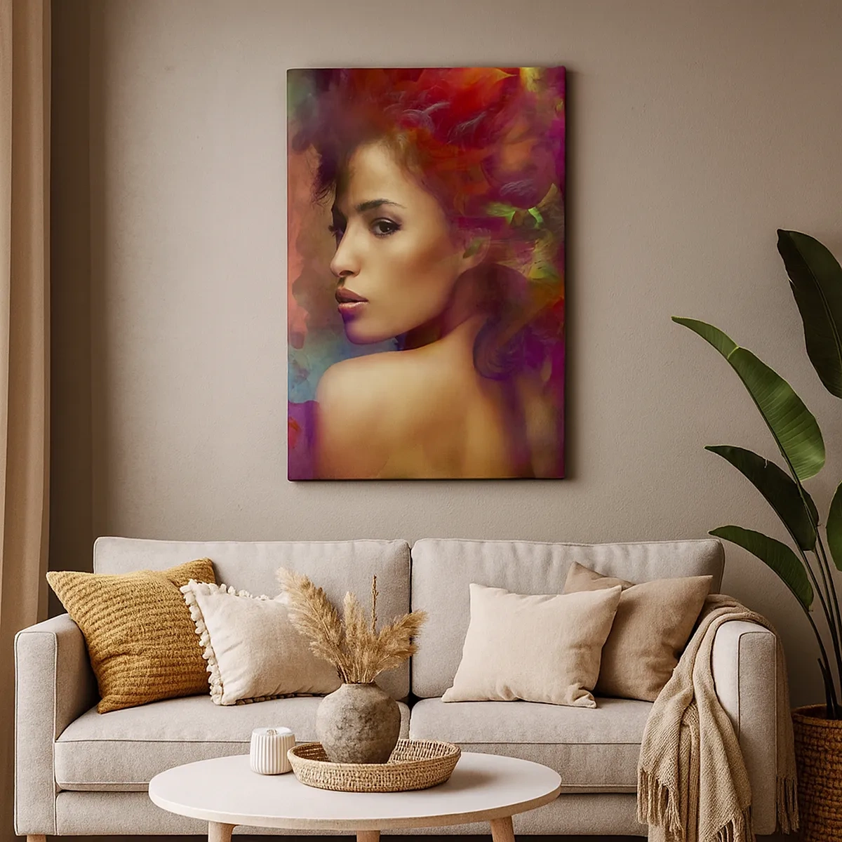 Lærredstryk - Billede på lærred - Smukkere end en regnbue, sart som tåge - 50x70 cm