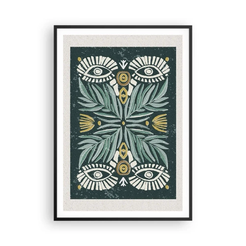 Plakat i sort ramme - Som en folkeudskæring - 70x100 cm