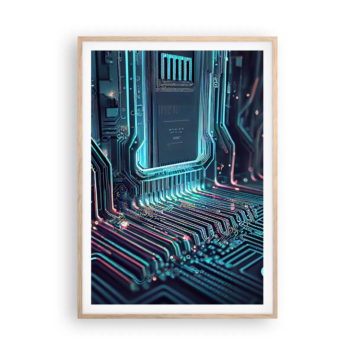 Plakat i ramme af lyst egetræ - Jeg tror... - 70x100 cm