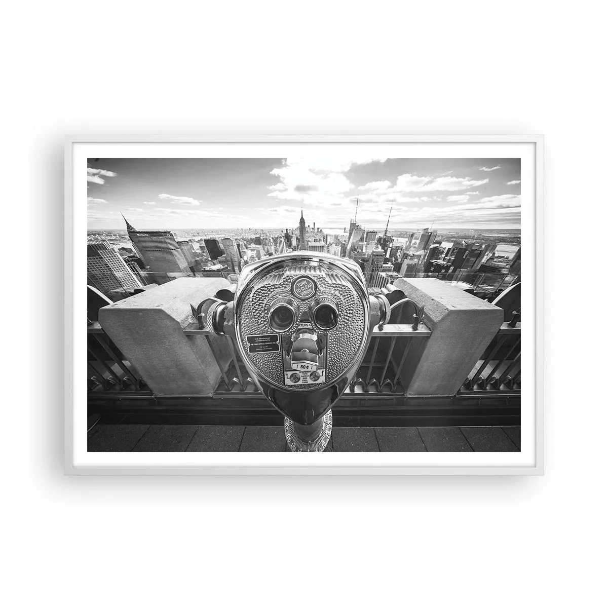 Plakat i hvid ramme - Byen over byer - 100x70 cm