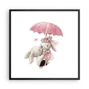 Plakat i sort ramme - Det er kærlighed - 60x60 cm