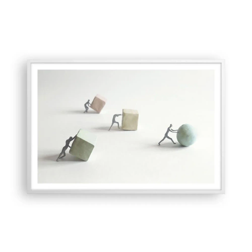 Plakat i hvid ramme - Selve livet - 91x61 cm