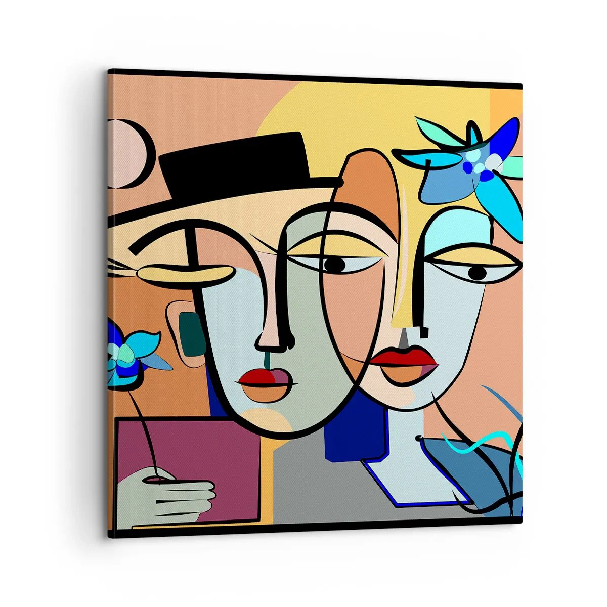 Lærredstryk - Billede på lærred - Picassos randez vous - 60x60 cm