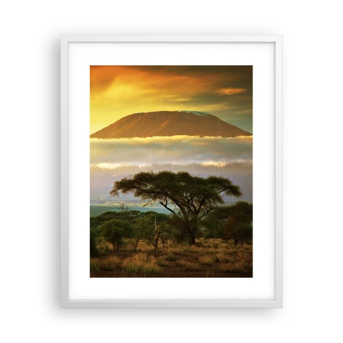 Plakat i hvid ramme - En rejsendes drøm - 40x50 cm