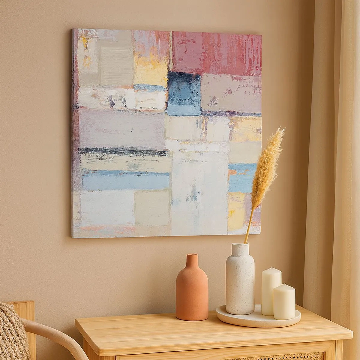 Lærredstryk - Billede på lærred - Geometriens ro - 30x30 cm