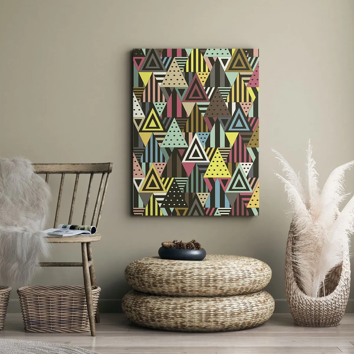 Lærredstryk - Billede på lærred - I takt på tre - 45x80 cm