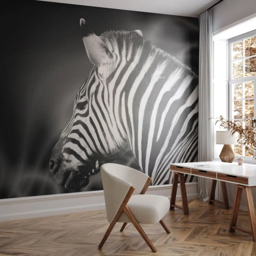 Fototapet Premium Sand - Hvid er hvid og sort er sort - Ribben, Sort og hvid, Dyr - 150x105 cm