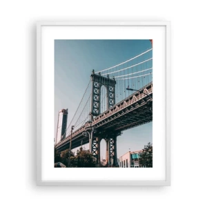 Plakat i hvid ramme - Over byens bølger - 40x50 cm