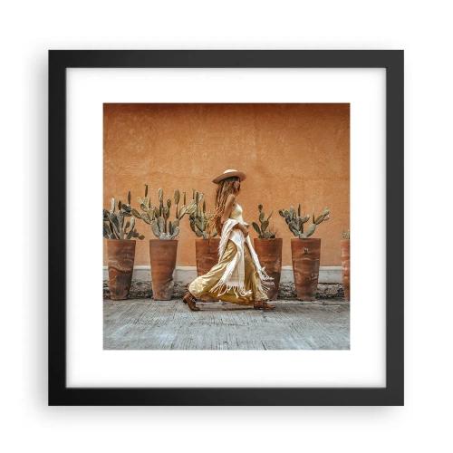 Plakat i sort ramme - I en hippieagtig stil - 30x30 cm