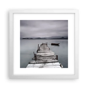 Plakat i hvid ramme - Du kan tage af sted i morgen - 30x30 cm