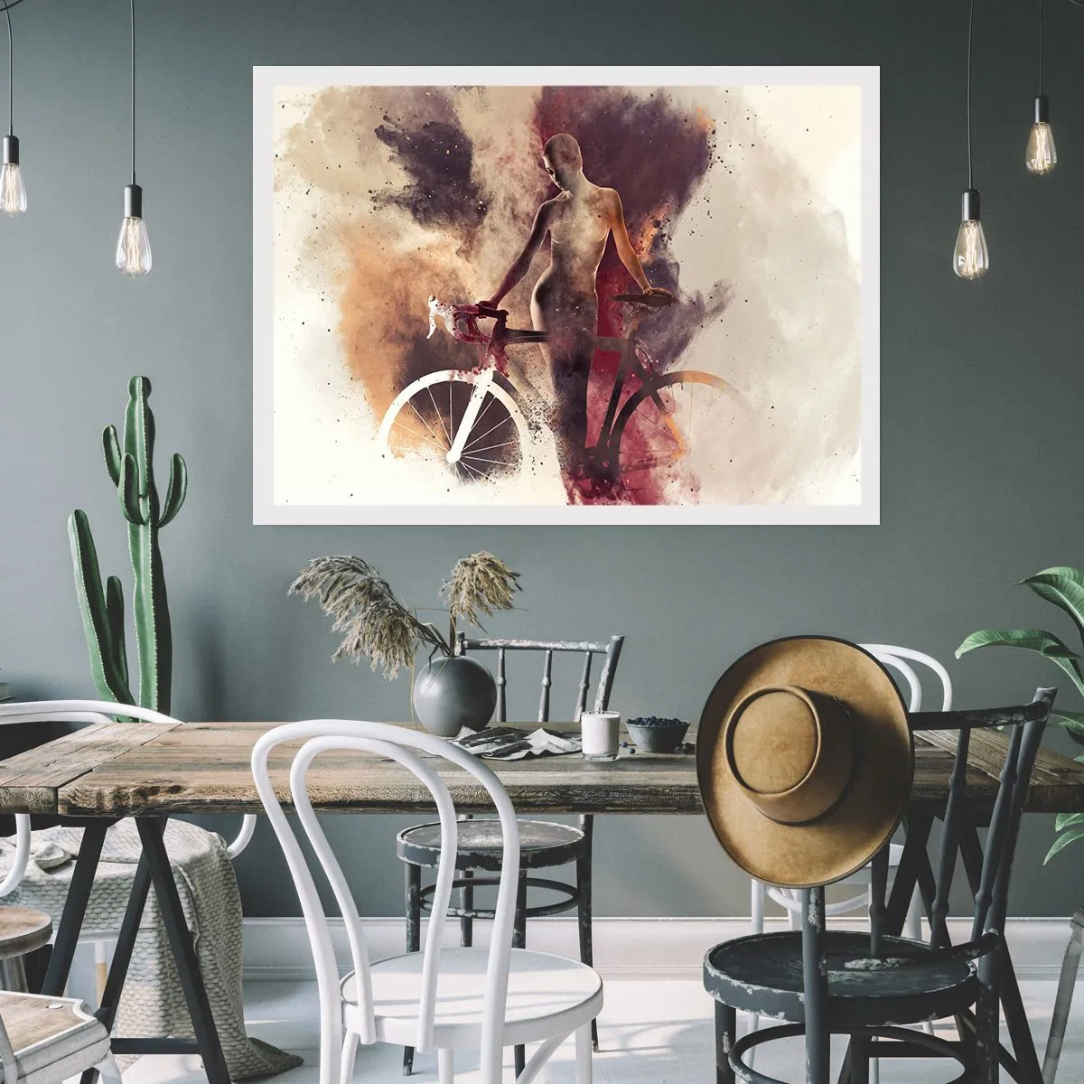 Plakat - I marmor former den cyklende sjæl - 100x70 cm