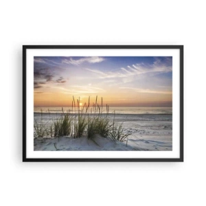 Plakat i sort ramme - Se, tænk, føl - 70x50 cm