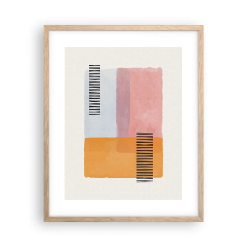 Plakat i ramme af lyst egetræ - Fra hjørne til hjørne - 40x50 cm