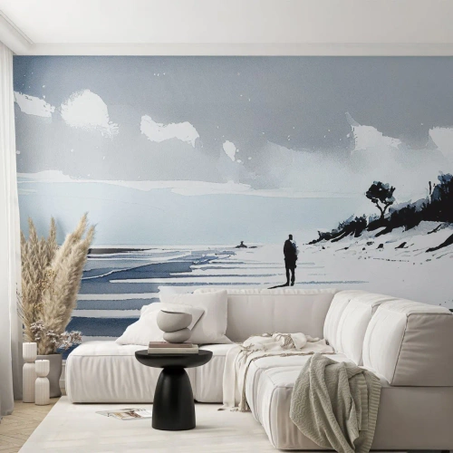 Fototapet Premium Sand - Alene - Landskab, Strand, Stykke - 100x70 cm