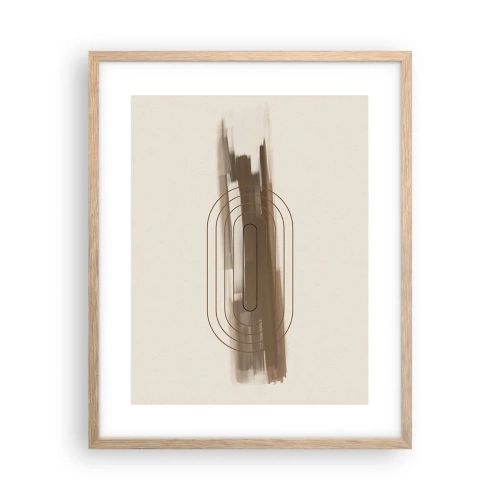 Plakat i ramme af lyst egetræ - Et pust af gråvejr - 40x50 cm