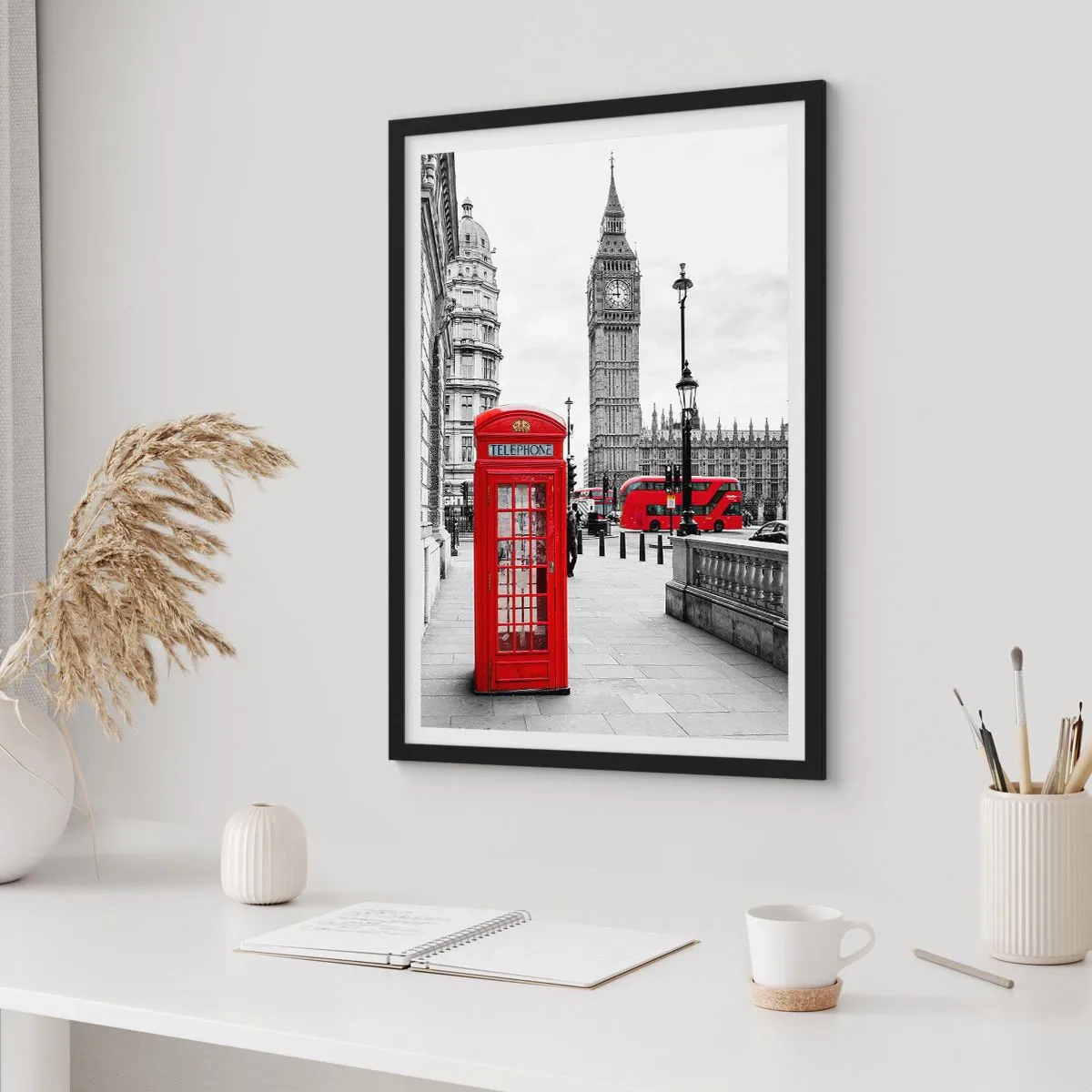 Plakat i sort ramme - Uden tvivl, London - 40x50 cm