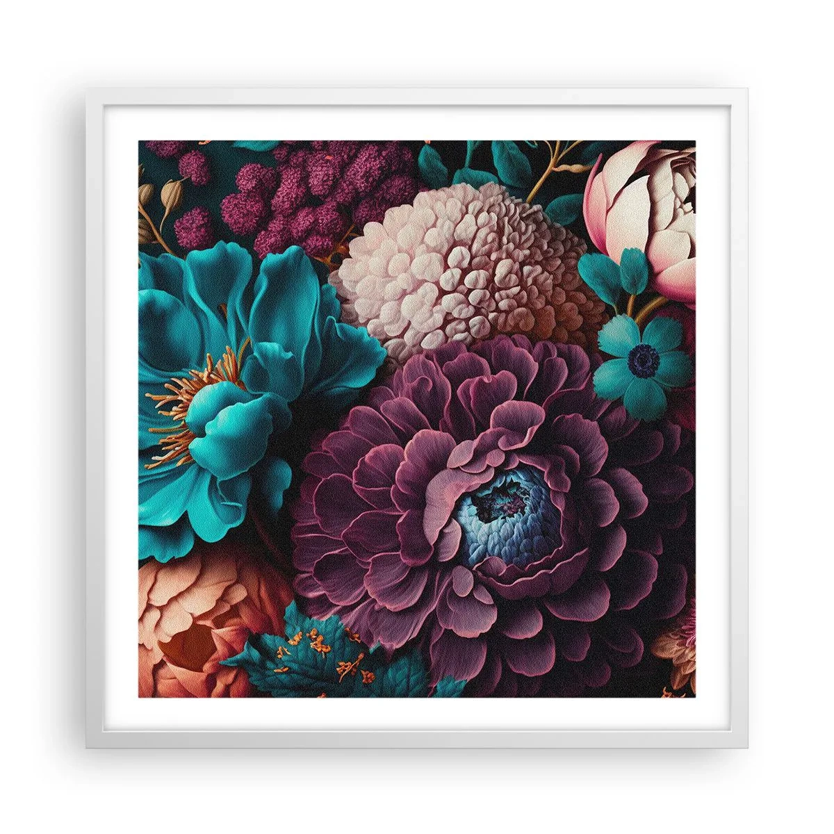 Plakat i hvid ramme - Natur i overflod - 60x60 cm