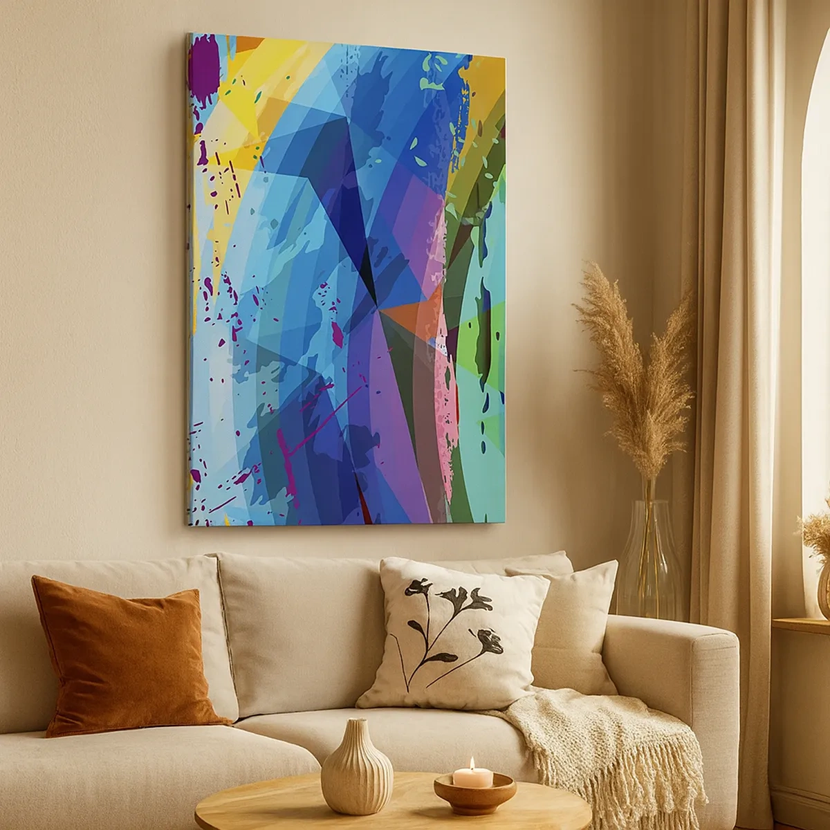 Lærredstryk - Billede på lærred - Farverig svimmelhed - 50x70 cm