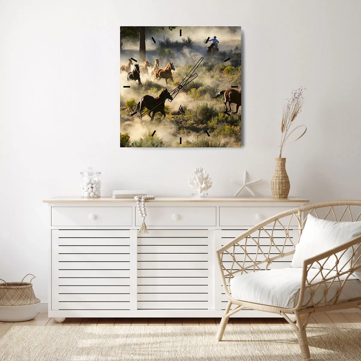 Vægur, Uret - Rivalisering - frihed eller maskulin kraft? - 40x40 cm