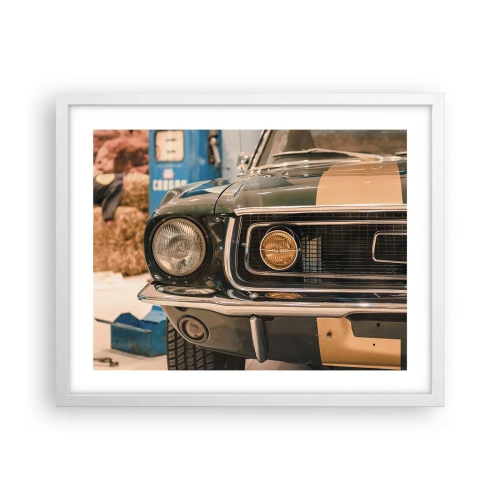 Plakat i hvid ramme - Møde med en legende - 50x40 cm