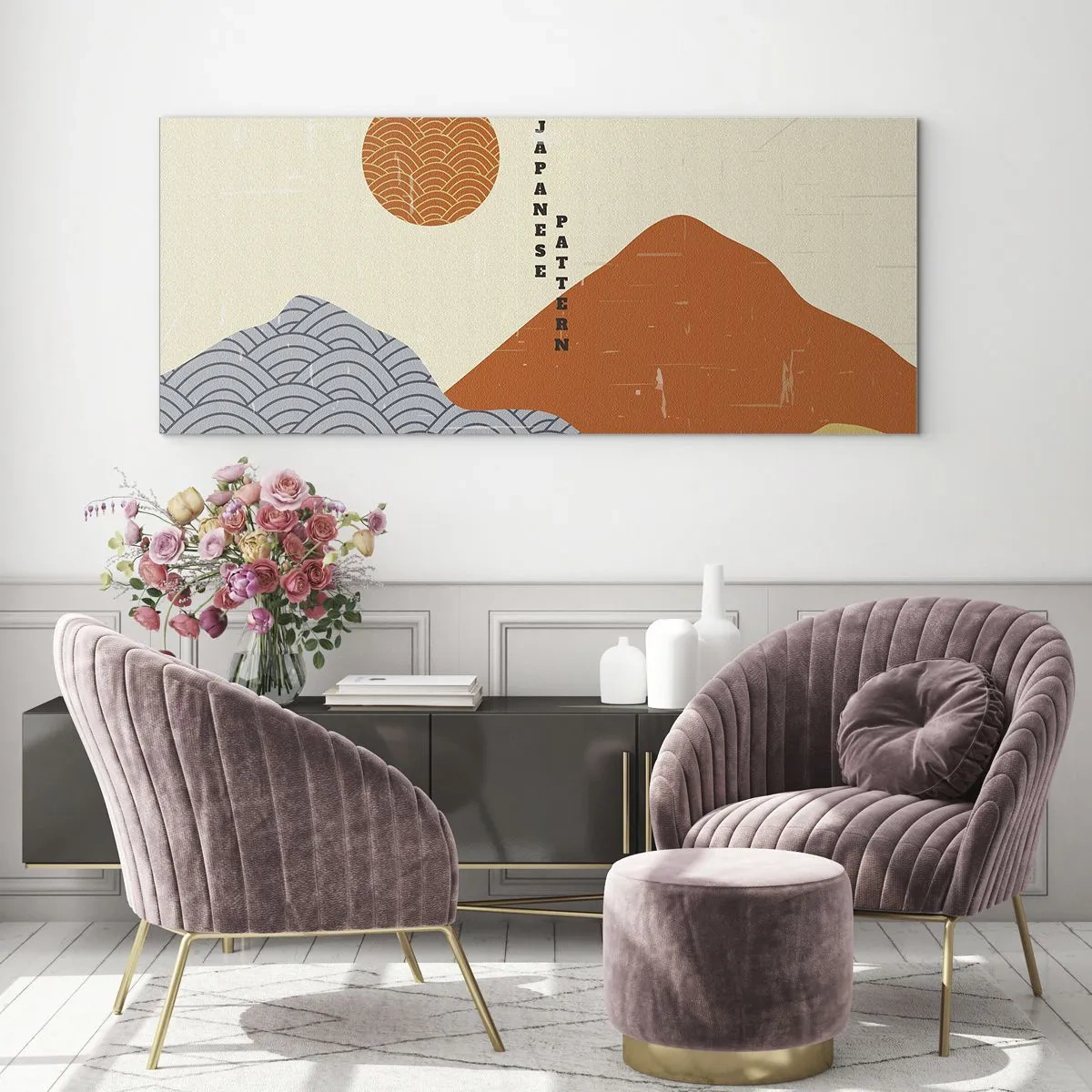 Billede på glas - I den japanske ånd - 100x40 cm