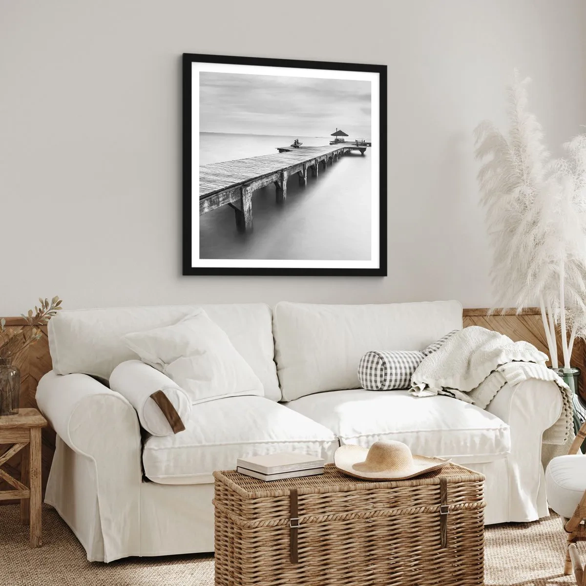 Plakat i sort ramme - Ind i det fjerne - 40x40 cm