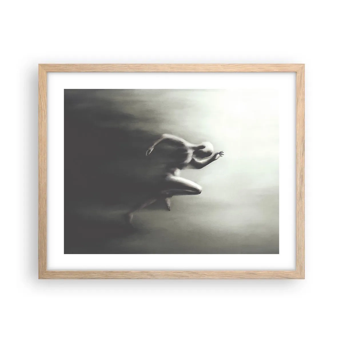 Plakat i ramme af lyst egetræ - Ustoppelig - 50x40 cm