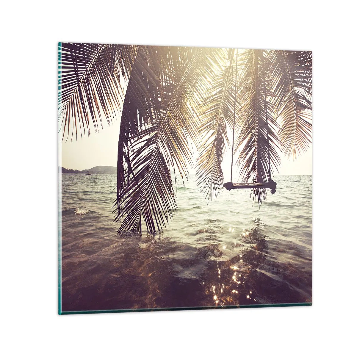 Billede på glas - Du kan svæve i skyerne efter behag - 60x60 cm