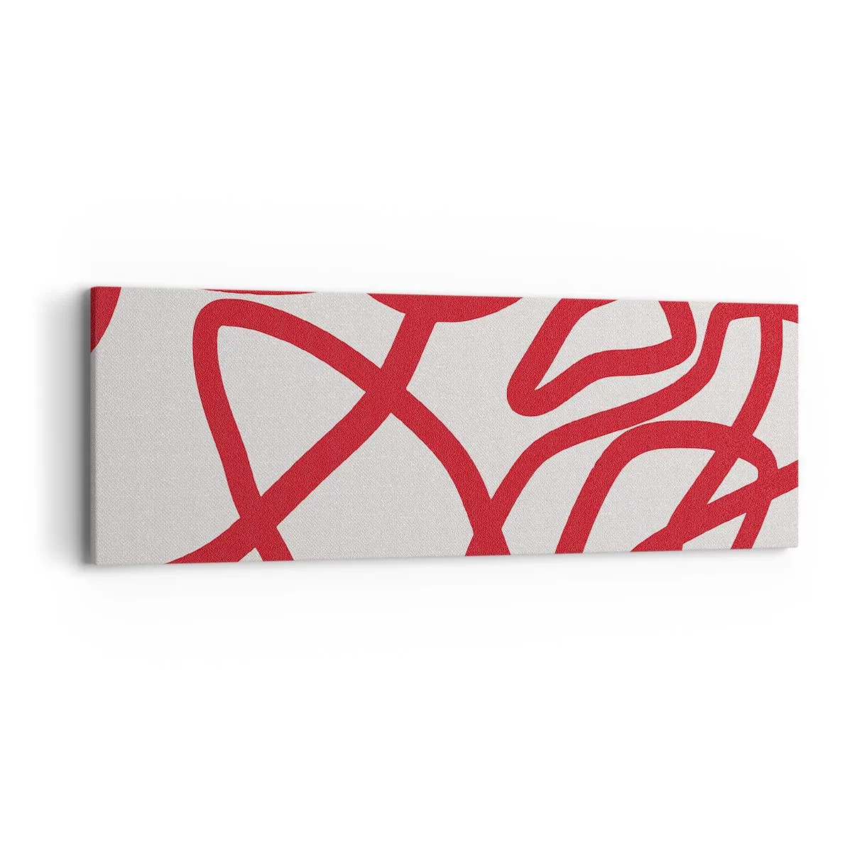 Lærredstryk - Billede på lærred - Rød på hvid - 90x30 cm