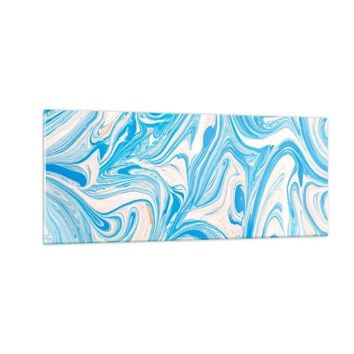 Billede på glas - Marsk i turkis - 100x40 cm