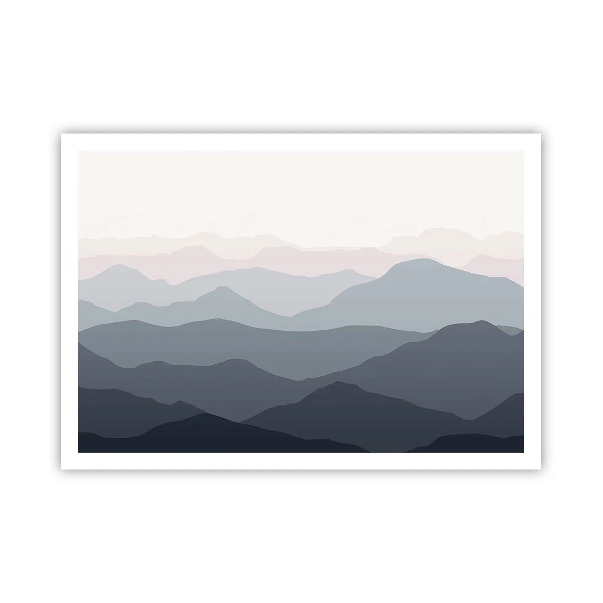 Plakat - Bølger af bjerge - 100x70 cm