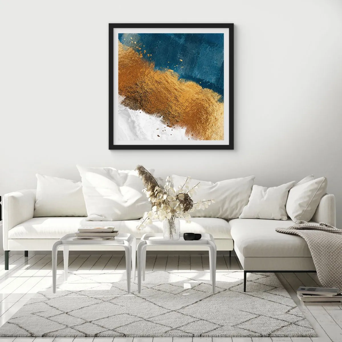 Plakat i sort ramme - Sommerens farver - 60x60 cm