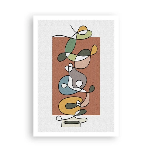 Plakat - Abstraktion: et farverigt virvar - 70x100 cm