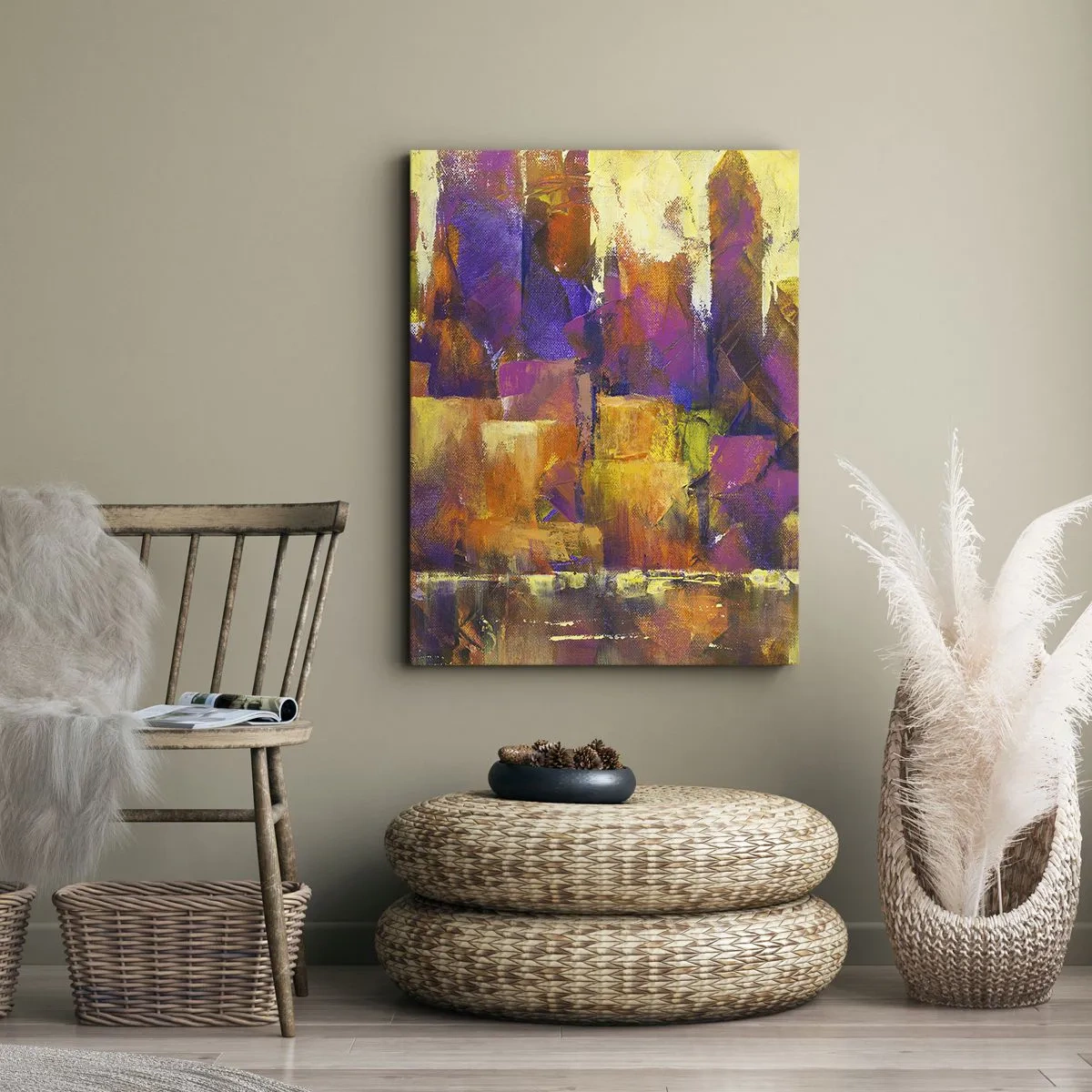 Lærredstryk - Billede på lærred - Metropolitansk sammensætning - 80x120 cm