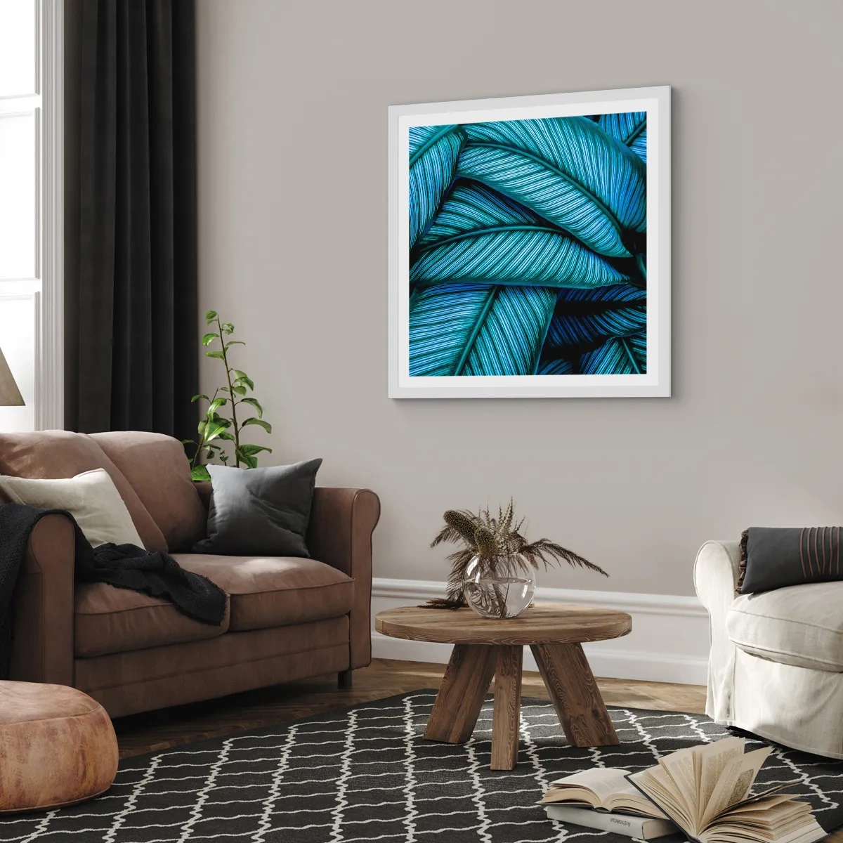 Plakat i hvid ramme - Livslinjer - 40x40 cm